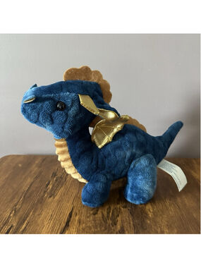 WAY TO CELEBRATE! Dragon Plush - Blue - 10.5" Gold